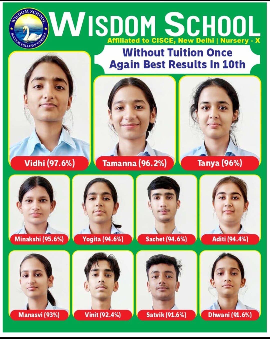 Board Results at Wisdom School Hisar